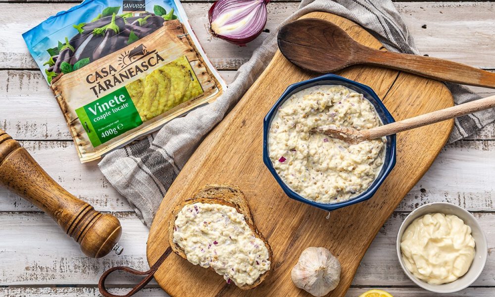 Baked eggplant salad with mayonnaise