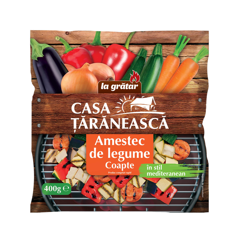 Amestec de legume coapte, la grătar, în stil mediteranean