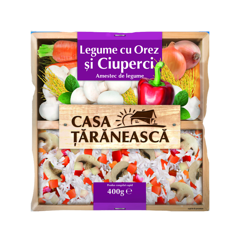 Amestec de legume cu orez şi Ciuperci