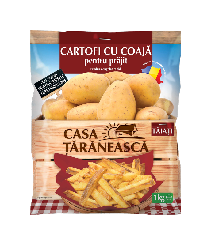 Cartofi cu coaja, pentru prajit
