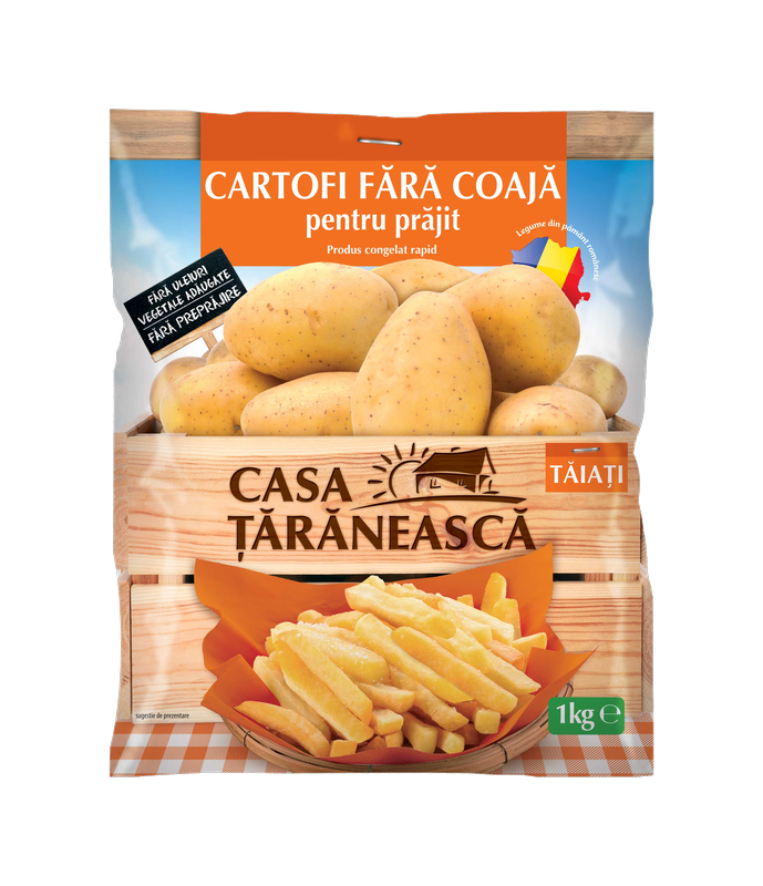 Cartofi fără coajă, pentru prajit