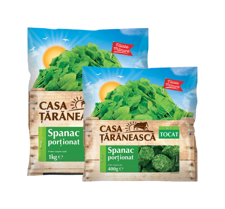 Fine chopped spinach leaves in portions
